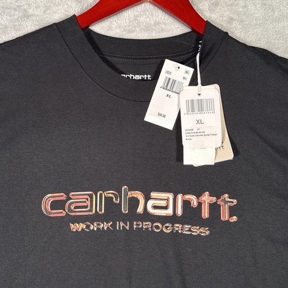 Carhartt Other - Carhartt Shirt Mens XL Black Solar Chrome Script Work In Progress Graphic Tee